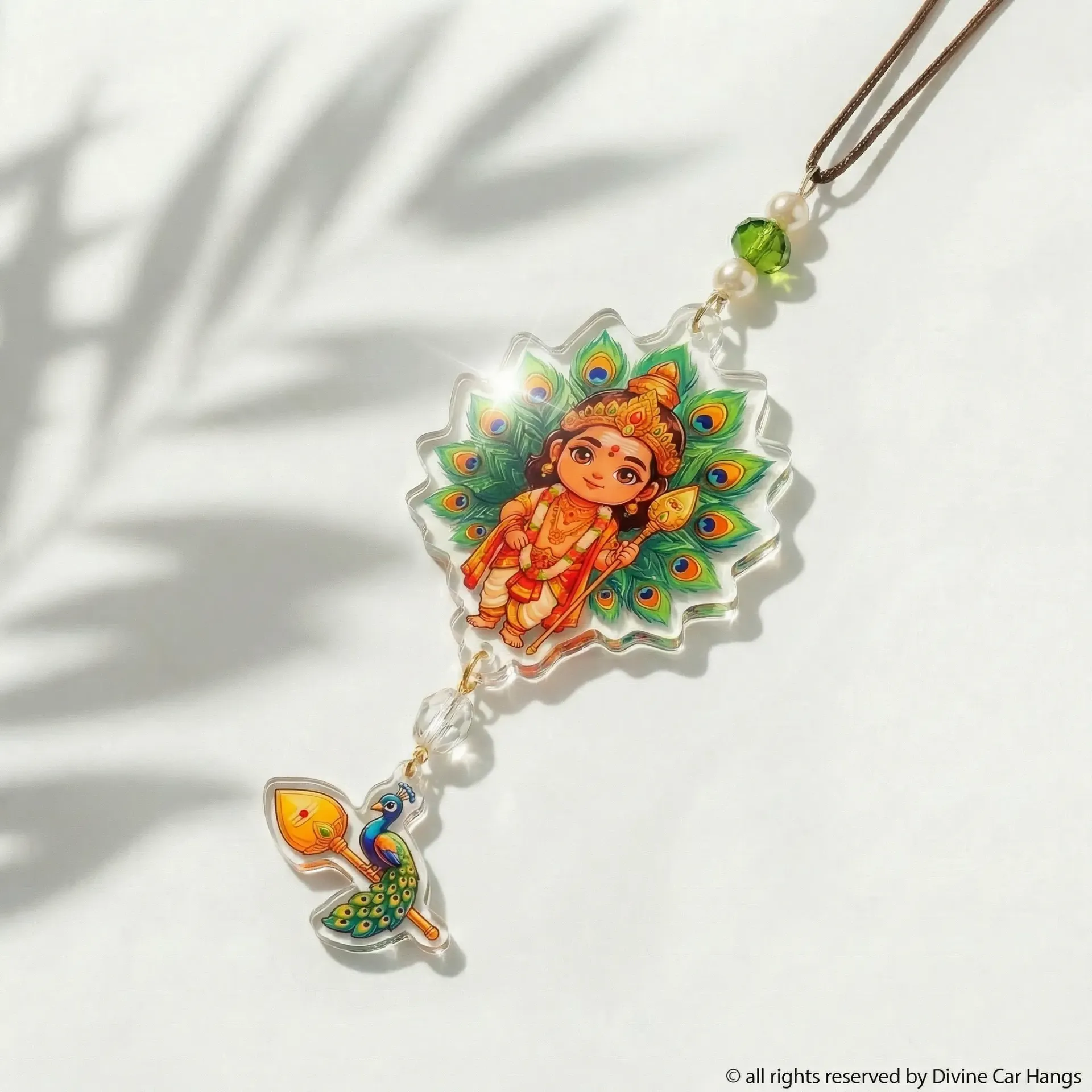 Muruga with peacock hanging